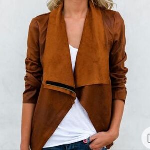 Women's Brown Faux Suede Jacket